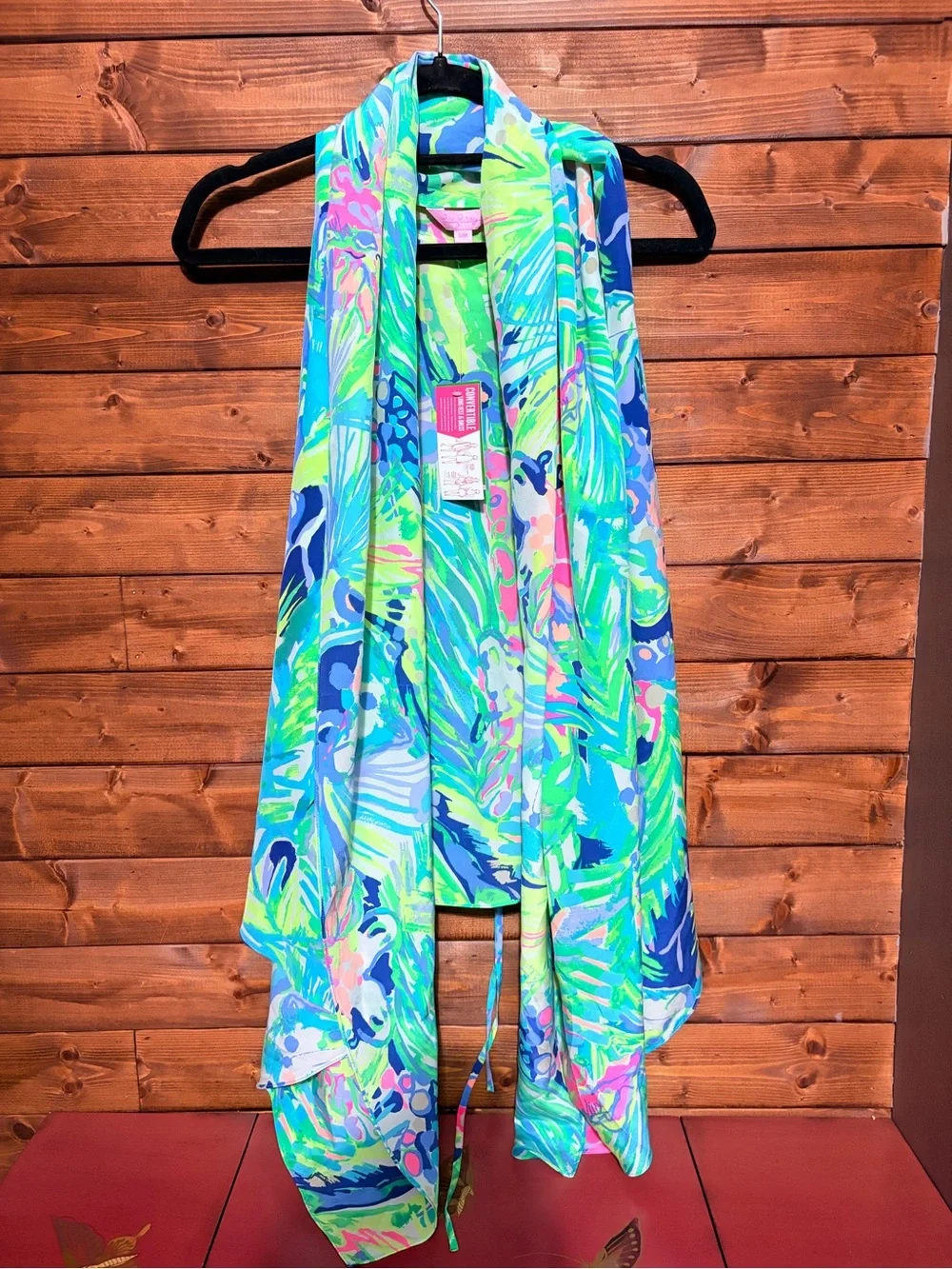 Lilly Pulitzer Hana convertible silk scarf vest Multi Purrfect